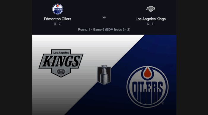 Watch Free Edmonton Oilers vs Los Angeles Kings – Game 6 NHL Playoffs May 1, 2025